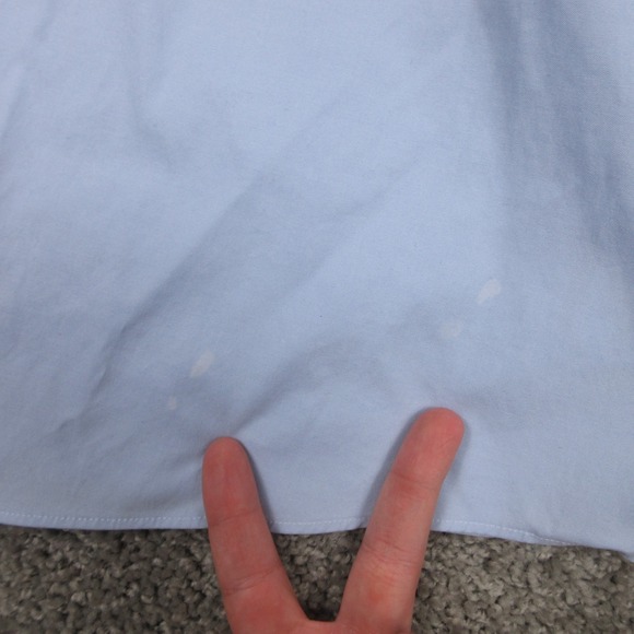 Brooks Brothers Shirt Mens L 16.5 33 Blue Solid Stretch Regular Dress Button Up - Picture 4 of 9